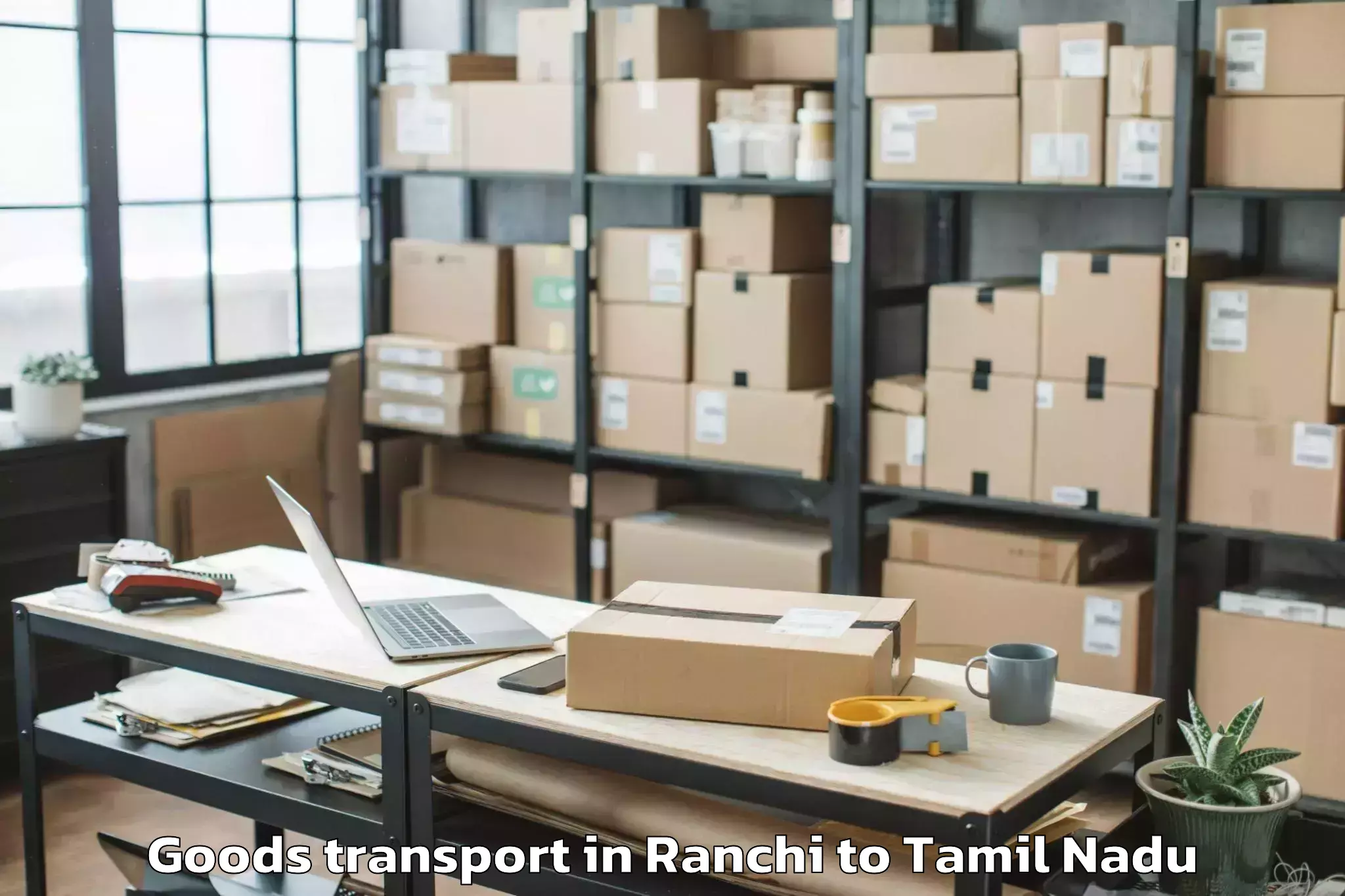 Top Ranchi to Thanjavur Airport Tjv Goods Transport Available